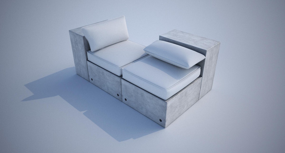 Computer simulation of outdoor furniture