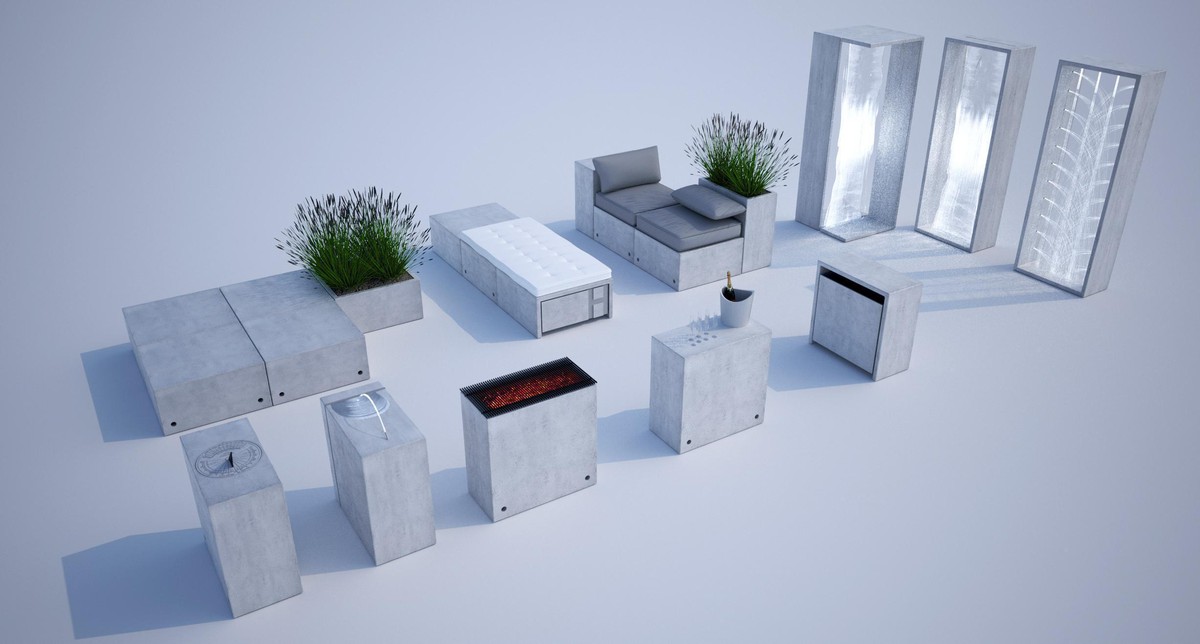 Computer simulation of outdoor furniture
