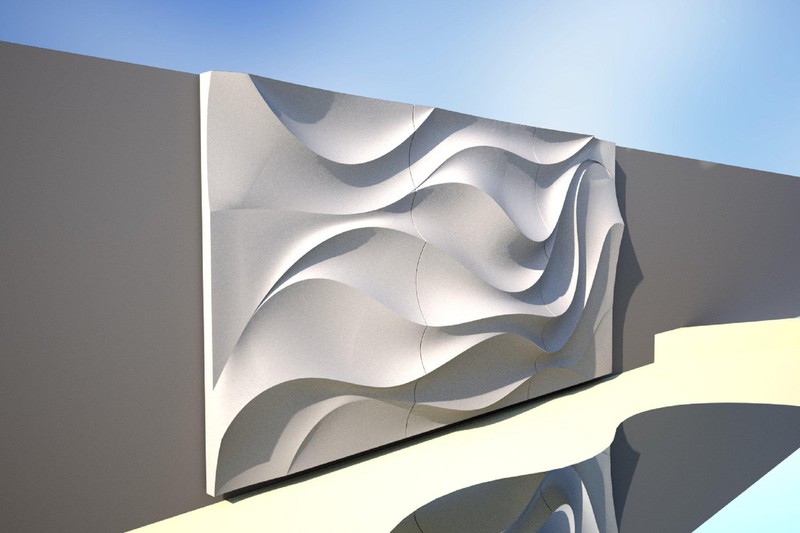 Computer simulation of the sculptural wall