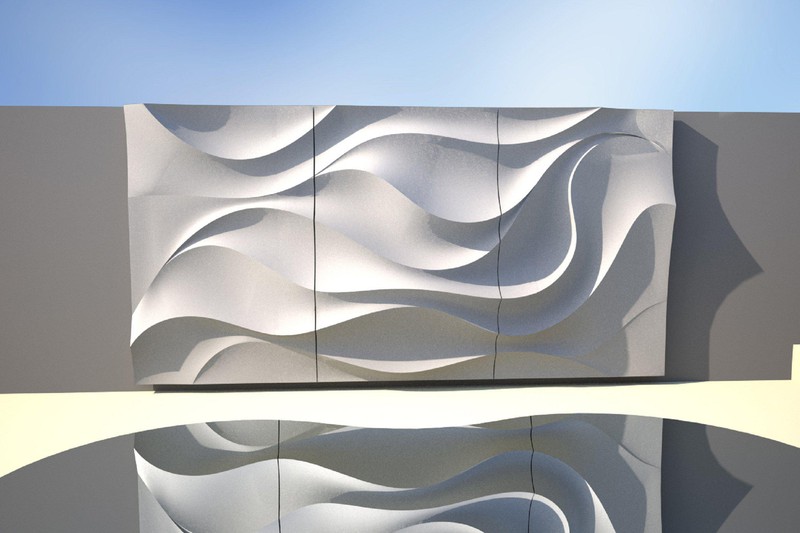 Computer simulation of the sculptural wall