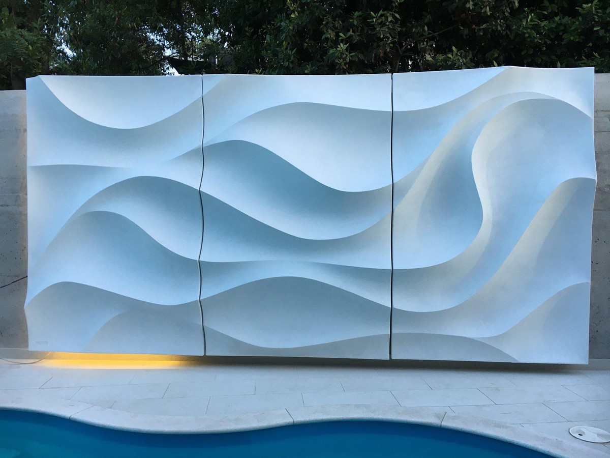 Installed sculptural wall