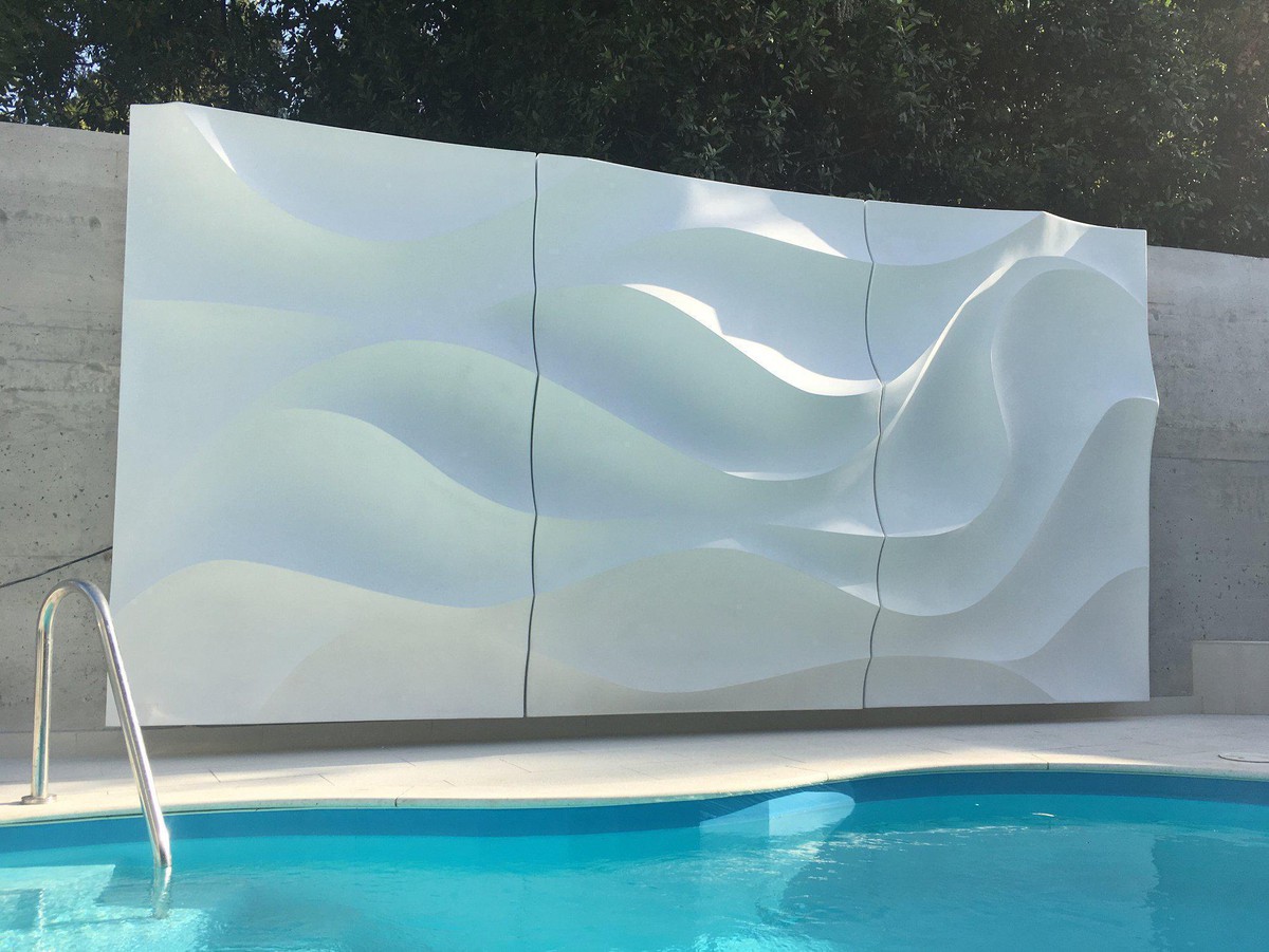 Installed sculptural wall